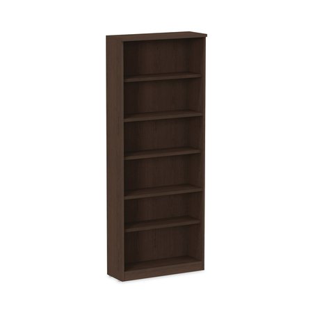 ALERA Bookcase, 80.25", 6 Shelf, Espresso VA638232ES
